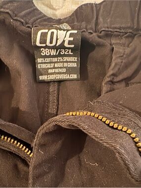 Cove Men's Black Chinos with Gold-Tone Zipper Detail